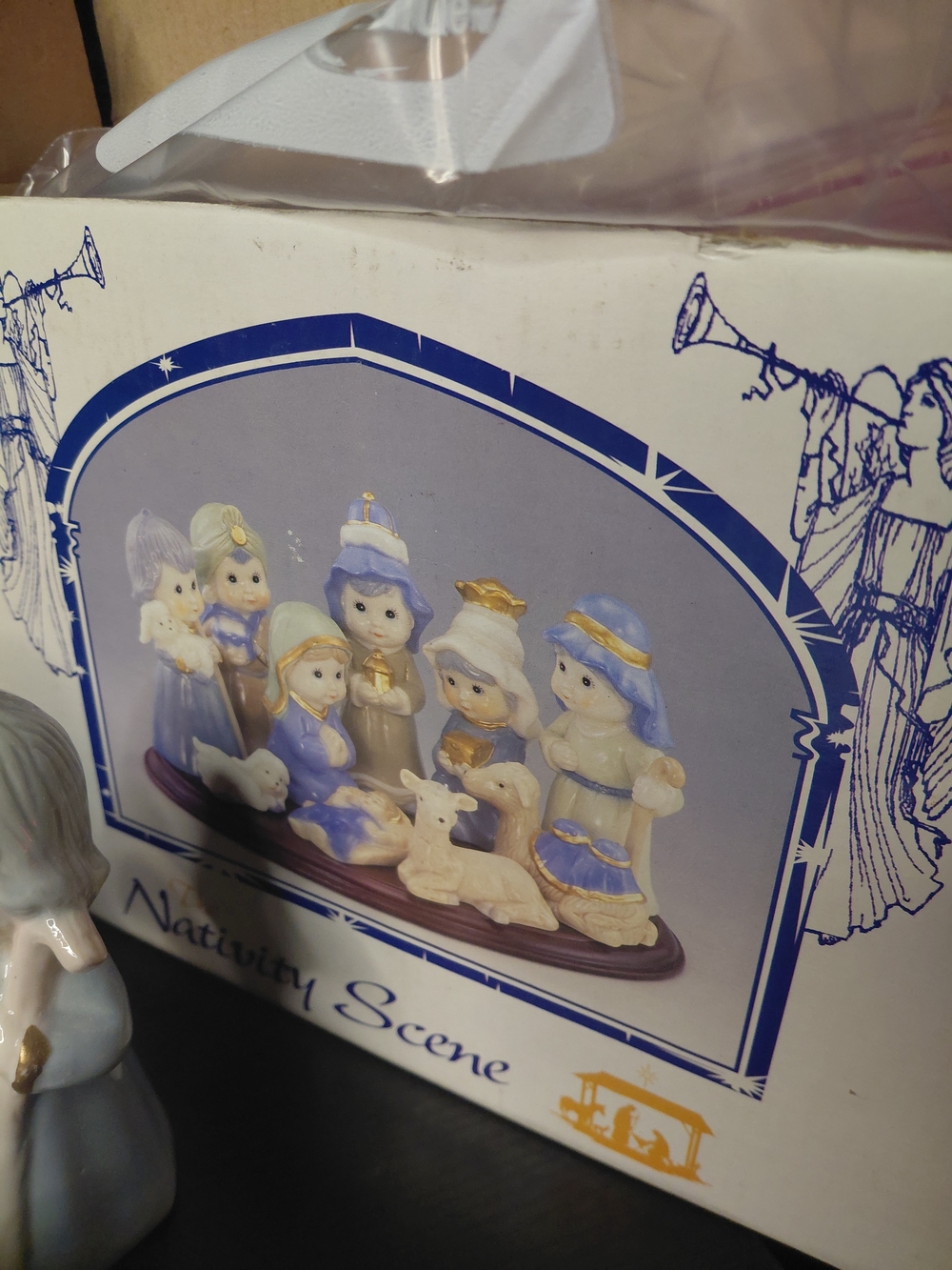 Nativity Scene Figurines - Blue and White Holiday Decor